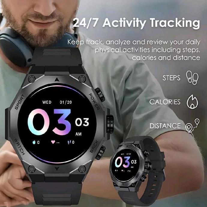 Jam Tangan iGear Tera Smartwatch - BLack layar AMOLED jam tangan olahraga Igear original
