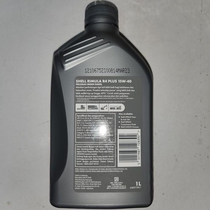 Oli Mobil Diesel Genset Shell Rimula R4 Plus (1 Liter) Penerus R4X