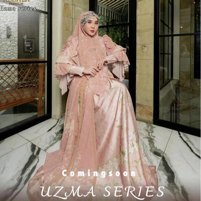 Diskon Gamis Silk Premium Uzma Series By Alzhea - Wanita Muslim Syari Lebaran Pesta Maxi - Dress, Re