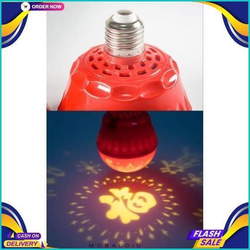 Lampu LED Merah  FU hoki dekor Imlek Fitting E27