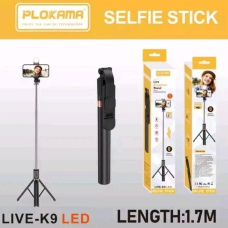 BEST SALE PLOKAMA TONGSIS K9 LED TONGSIS TRIPOD K9 SELFIE STICK LED 4 IN 1 170CM