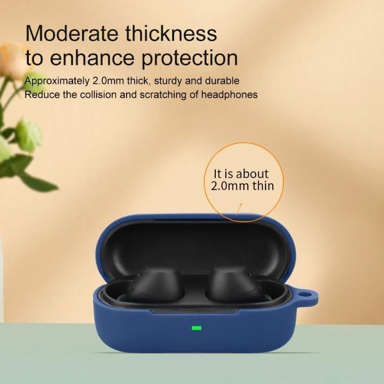 TERBARU CaseCasingCoverSiliconeProtectiveSony Tws WF-C510 / WFC510 + CarabinerEarphoneCaseSiliconeCa