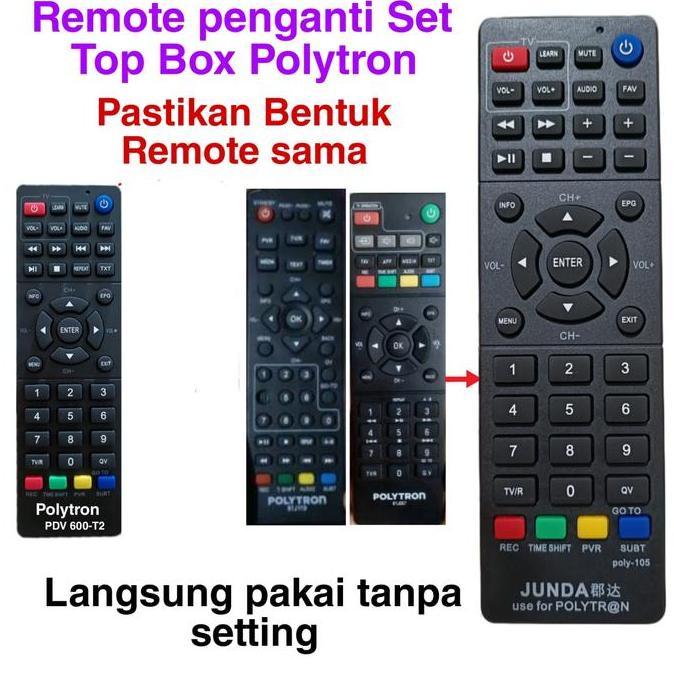 REMOTE STB POLYTRON PDV 600 DVB-T2 JUNDA POLY-105