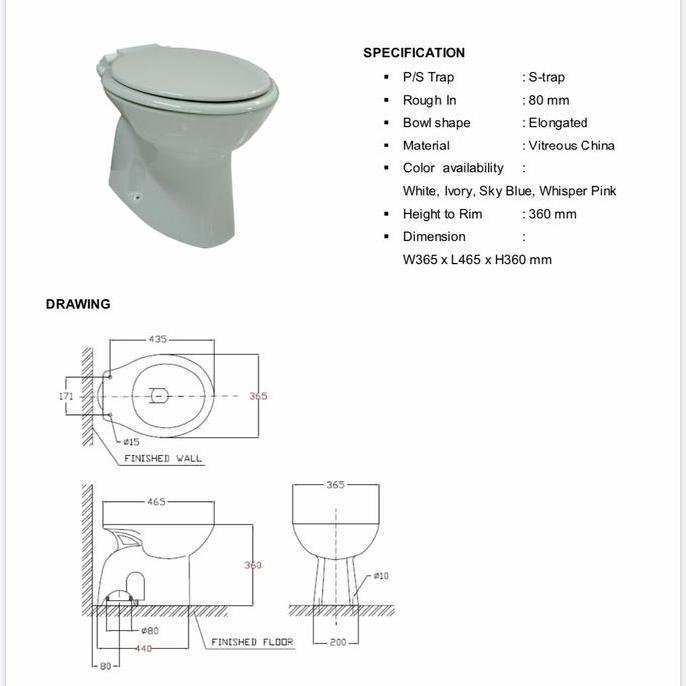 Spesial American Standard New Gaya Kloset Duduk + Seat Cover Putih