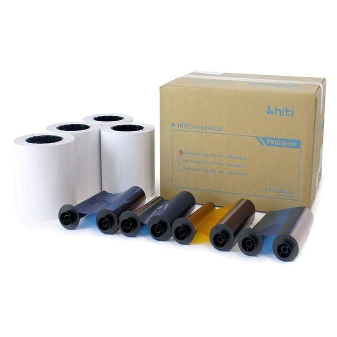 JIMBARANSHOP231 - HITI P510 G2 4R 4X6" SET OF 4 RIBBONS / PAPER ROLL SET (1320 PRINTS)
