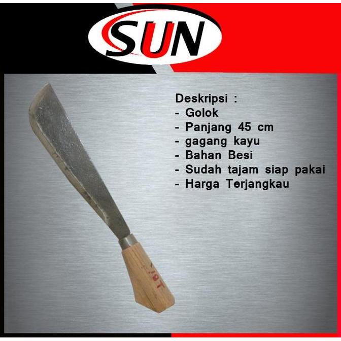 Superxx- Golok 45 Cm Gagang Kayu Potong Ikan Ayam Daging Kayu Ranting