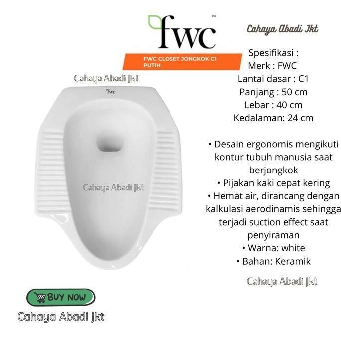 Terjangkau Closet / Kloset Jongkok Fwc Putih (Gojek)