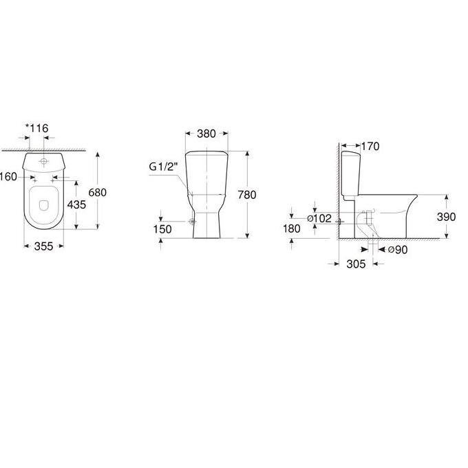 Spesial Closet Duduk Roca/ Monoblok Roca Tipe Nexo