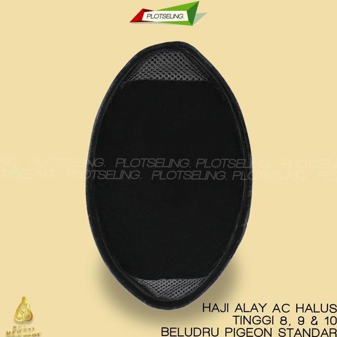 Wwwwx- Peci Kopiah Songkok Hitam Haji Alay Soft Halus Polos Ac Beludru Pigeon Halus Tinggi 7 8 9 10 