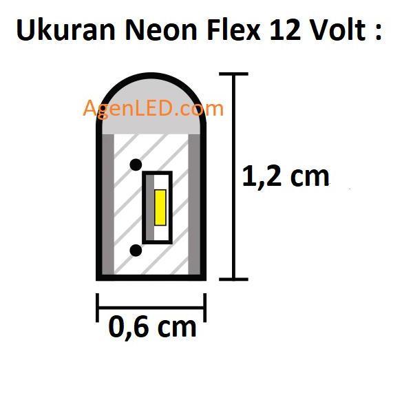 Lampu Neon Flex Led 12V Dc Neonflex 12 V Volt 12Volt Kuning Warm White