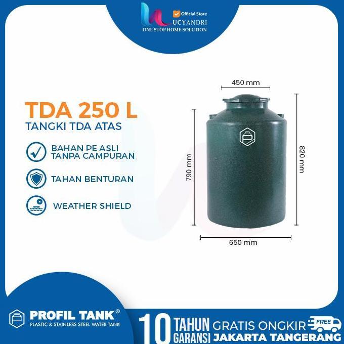 Terjangkau Toren Air Profil Tda 250 L Plastik Tang Tandon Toren Tanki Profiltank