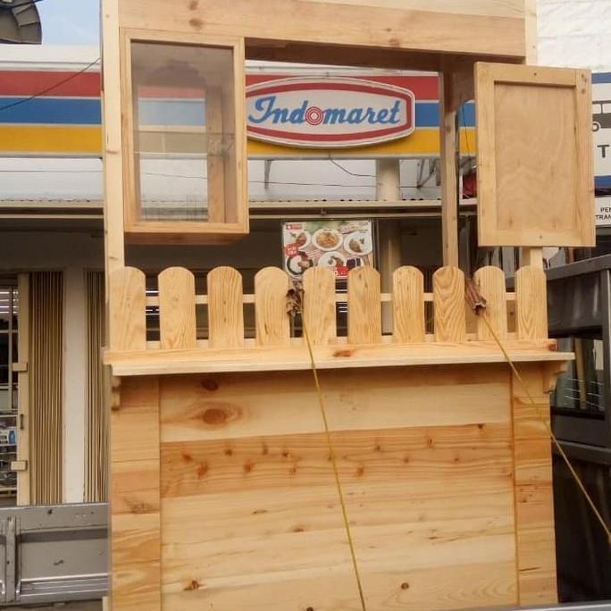 Terlaris Booth Kayu / Gerobak Kayu / Gerobak Dorong Gerobak Jati Belanda
