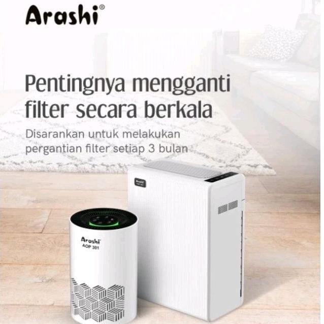 TERBARU ARASHI AIR PURIFIER PENYARING UDARA PORTABLE AOP 301 /AOP301 AIR PURIFIER HEPA FILTER