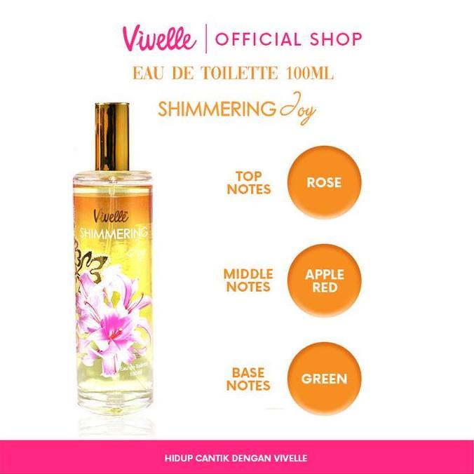Bytxi- Vivelle Eau De Toilette Glass 100 Ml Parfum Elegan & Wangi Alami Bunga Cherry Mawar Halal Bpo