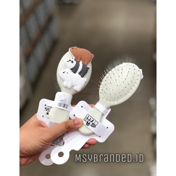 MINI PADDLE BRUSH WE BARE BEARS COLLECTION SISIR RAMBUT HAIR BRUSH WBB Diskon