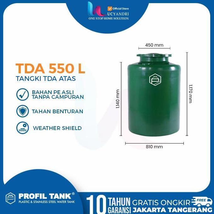 Miliki Tangki Air Plastik Profil Tank 550 Liter Tda