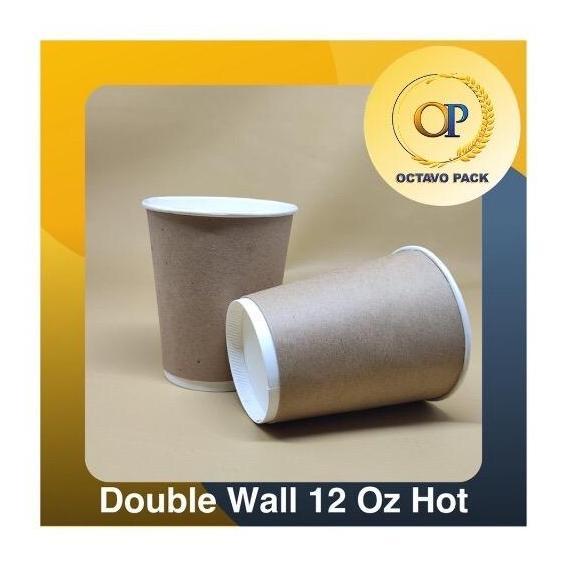 Memento- Paper Cup Double Wall Kraft 12 Oz / Double Wall 12 Oz Hot / Paper Cup Double Wall (Isi 50 P
