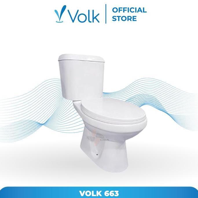 Miliki Volk Closet Duduk Kloset Duduk Toilet Duduk Two Piece Magnolia 663