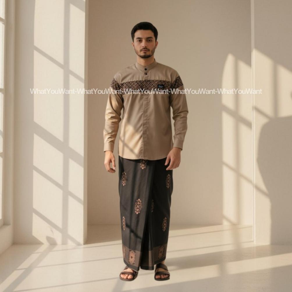 HOT DEALS PAKET SARKO SET SARUNG DAN BAJU KOKO MUSLIM PRIA LENGAN PANJANG SATU PAKET SARUNG DAN KOKO
