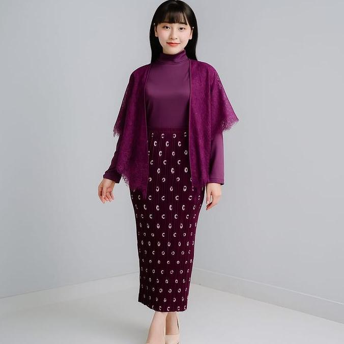 Setelan Batik Plisket Trendy + Outer Renda + Manset | Outfit Wanita Casual & Kondangan Allshop