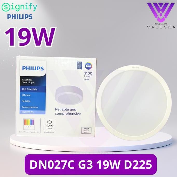 TERBARU - DN027C G3 19W 19Watt D225 Philips Downlight Outbow