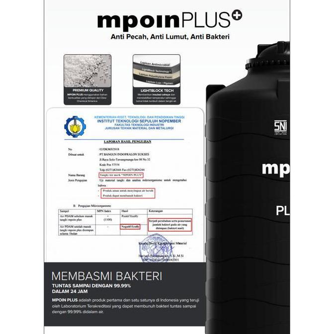 Spesial Tangki Air / Tandon / Toren Mpoin Plus 800 Liter
