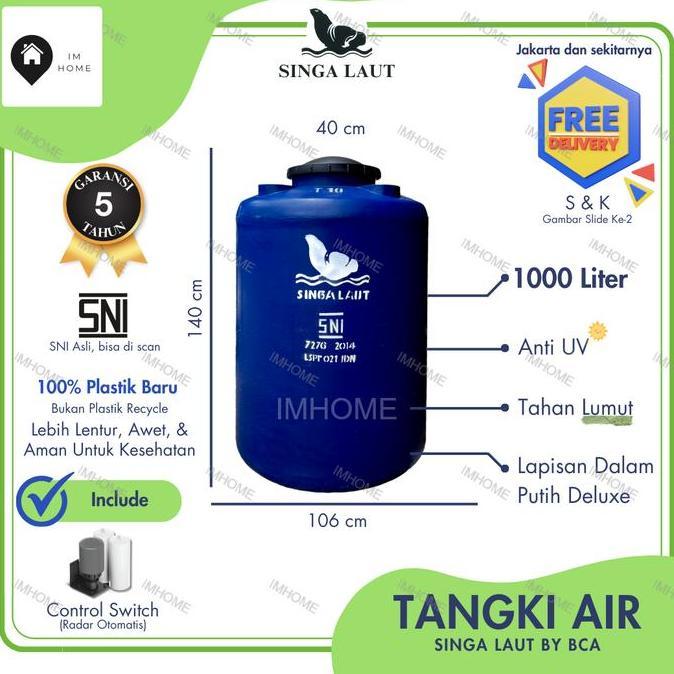 Diskon Tangki / Toren Air Singa Laut 1000 Liter T1000 Murah
