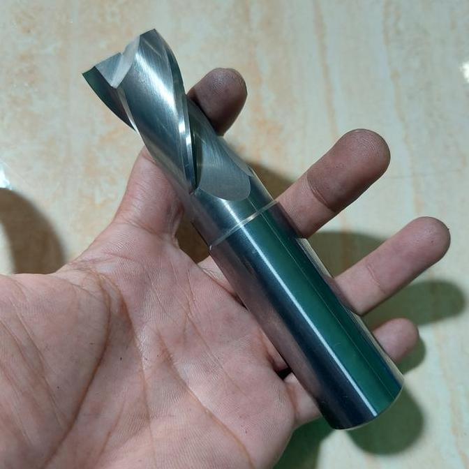 Endmill 25 mm 2 flute carbide bekas seken mulus layak pakai murah