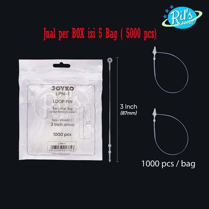 Ready stock JOYKO LOOP PIN 3 INCH JOYKO / LOOP LOCK PIN / TALI HANGTAG 5.000 PCS / HANGTAG BAJU / KA