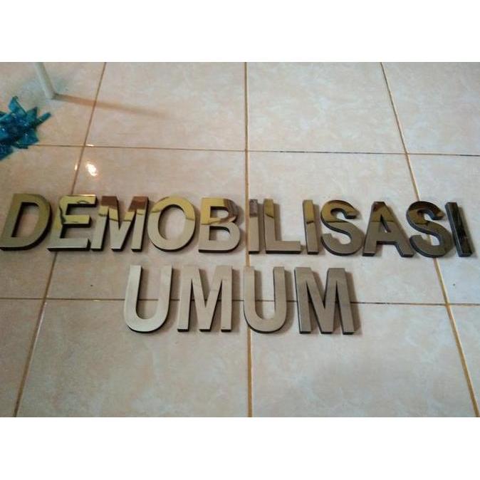 Huruf Angka Timbul A - Z / 0 - 9 Stainless steel Spon Mirror 30 cm