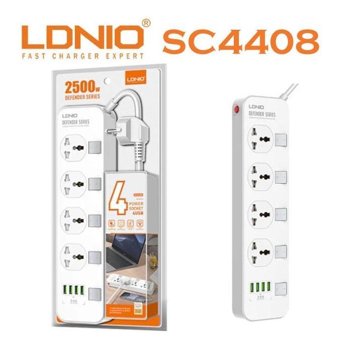 LDNIO SC4408 Stop Kontak 4 Universal Plug and 4 USB