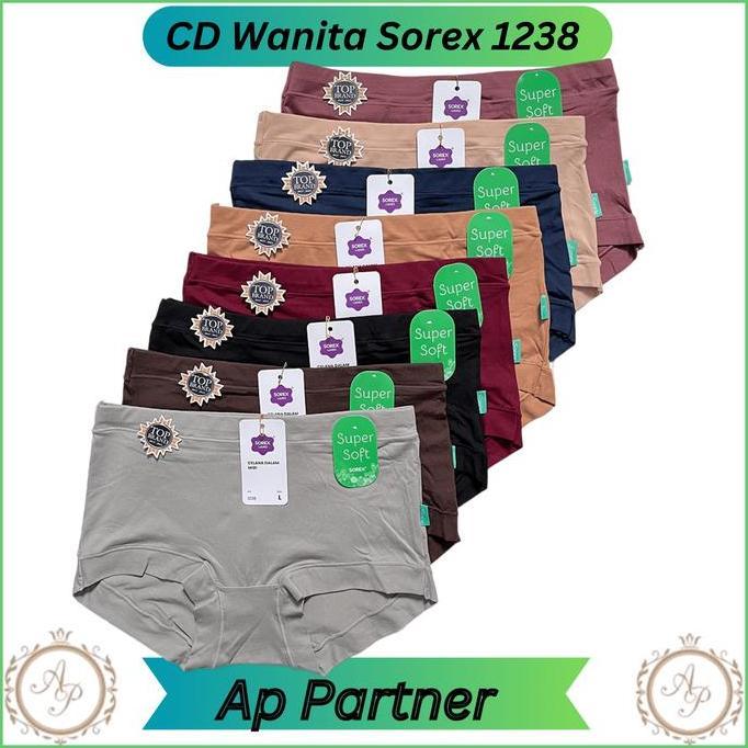 DI95 >> Celana Dalam Wanita Dewasa Sorex 1238 Super Soft Karet Lebar Cd Wanita Polos Bahan Lembut Su
