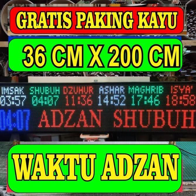 jam waktu sholat digital masjid Running text besar uk 36 x 200 cm