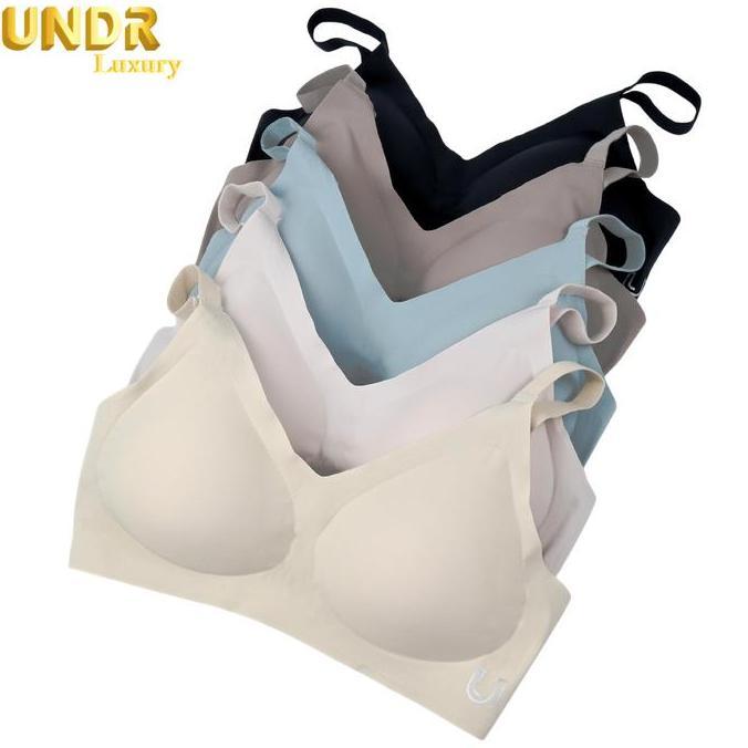 DR157 - UNDR Seamless Women Bra Lux. Semi Push Up Full Cup Latex Wireless Tanpa Kawat BH Wanita Big 