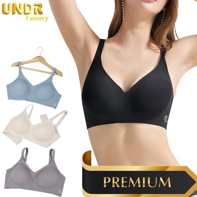 DA22 >> UNDR Seamless Women Bra Lux. Semi Push Up Full Cup Latex Wireless Tanpa Kawat BH Wanita Big 