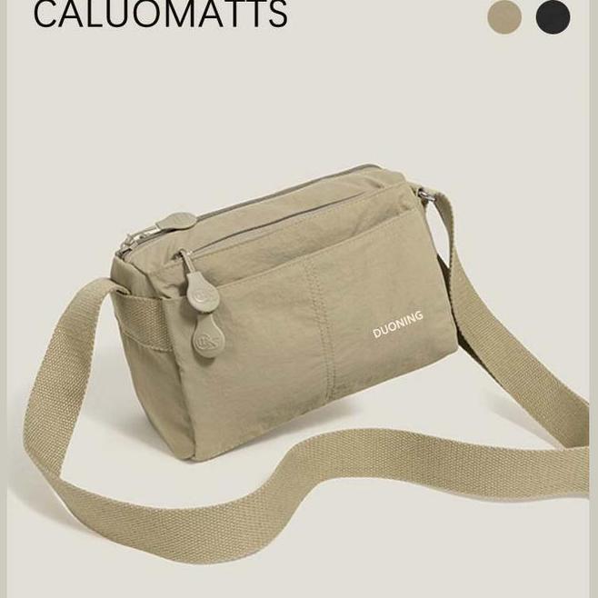 Caluomattstas Selempang Wanita Baru Tahan Air Tas Kain Ultralht Tahan Air Multi Kompartemen Tas Pers