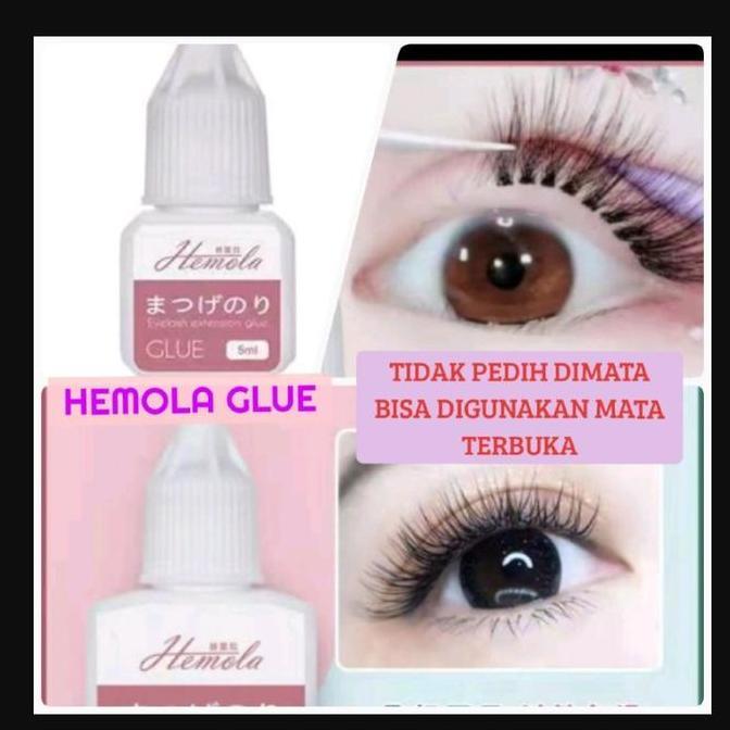 Bytwll- Hemola Glue Tidak Pedih Dimata Aman Digunakan Sendiri Lem Bulumata Tidak Pedih Lem Eyelash E