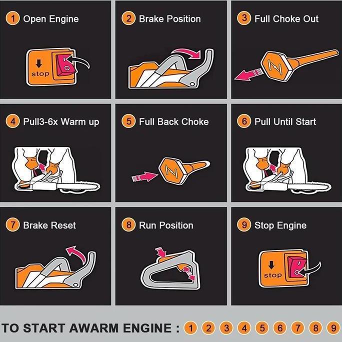 Terlaris Reaim Mesin Potong Kayu 12 Inch Bar Chain Saw 58Cc Chainsaw 2Tak Gergaji Potong Kayu Mesin 