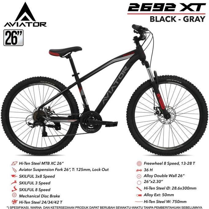 Terlaris Sepeda Gunung Mtb 24 26 Inch Aviator 2692 Xt By Pacific