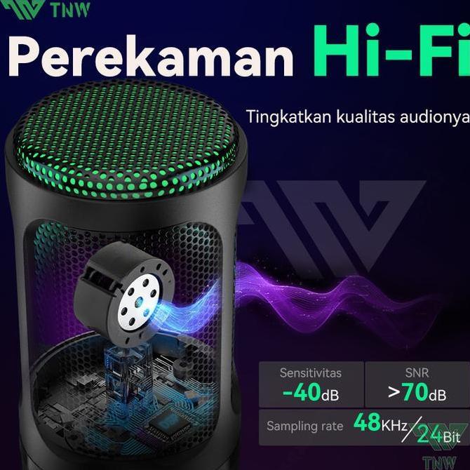 Singover- Tnw K18 Microphone Condenser Usb Type-C Mikrofon With Rgb Dynamic MicCondenser Zero Latenc