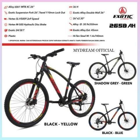 Terlaris Sepeda Gunung 27,5" Inch Mtb Exotic 2658 Ah Alloy 18 Speed Hidrolik,Sepeda Ready Siap Kirim