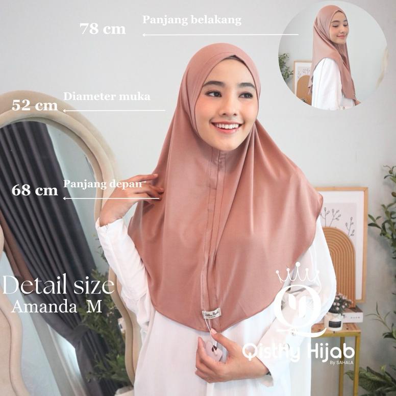 QISTHY HIJAB - AMANDA SIZE L Hijab Instan Daily NONPED Premium Qisthy Hijab by Sahala Ramadhan