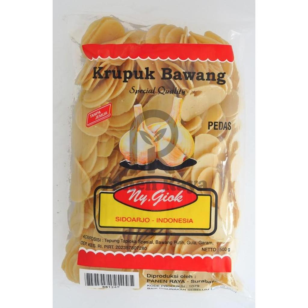 Kerupuk Bawang Ny Giok Pedas 500gr Krupuk Mentah Enak Camilan Cemilan