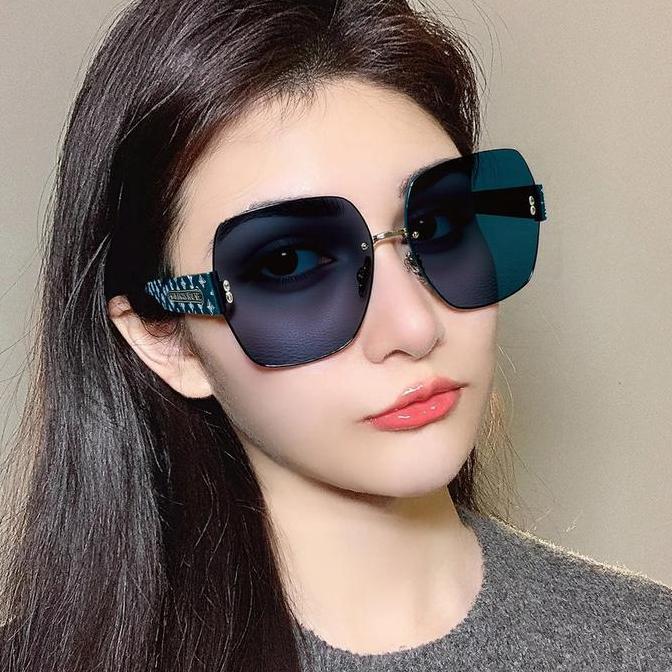 Lukas.pablo - ins kacamata import mewah kacamata hitam uv4 kacamata hitam wanita tanpa bingkai kacam