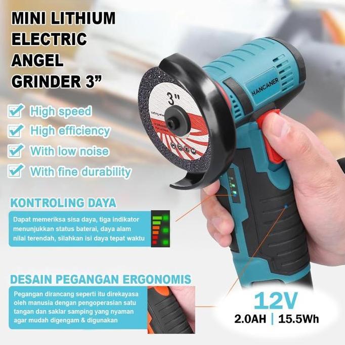Mesin Gerinda Angle Grinder Mini Penggiling Sudut ListrikGerinda tanpa kabel
