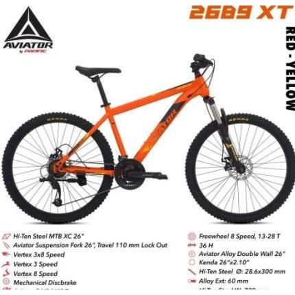Terlaris Sepeda Mtb 26" 27.5" Aviator 2689 Xt