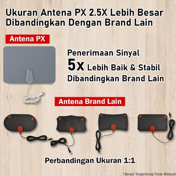 Ready Px Digital Antena Tv Uda3100A Indoor Antenna Dvb-T2  Booster Led Uda-3100A | Original 100%