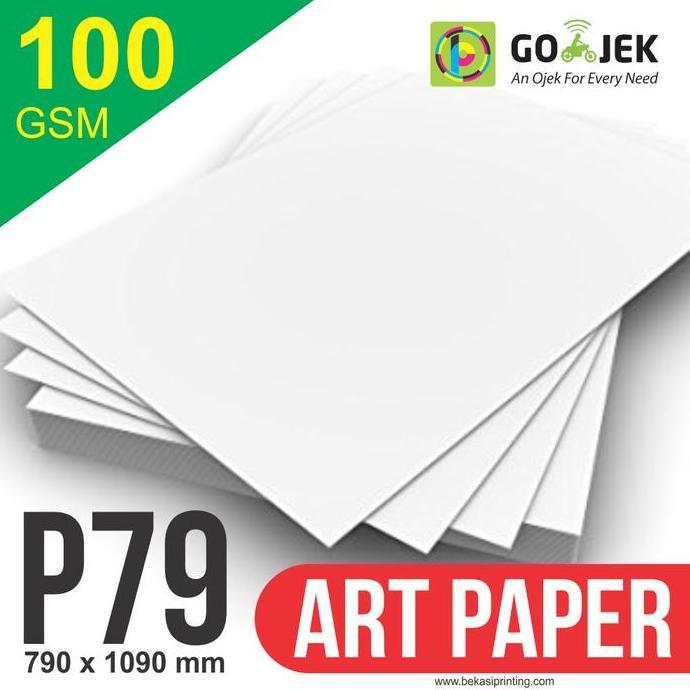12 Lembar | Kertas Art Paper 100 GSM Ukuran Plano 79x109 cm