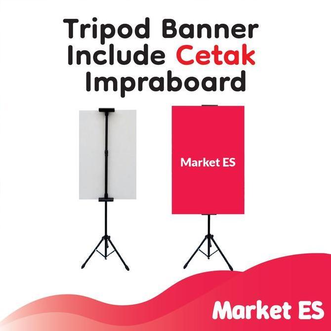 Tripod banner 2 sisi dan impraboard plus Stiker / Tripod Banner dan Cetak Impraboard / Cetak Imprabo
