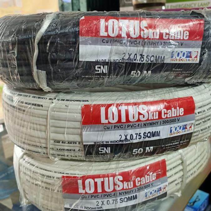 Kabel Nymhy 2X0.75 Mm Serabut Gepeng Lotusku/Jual Eceran Meter